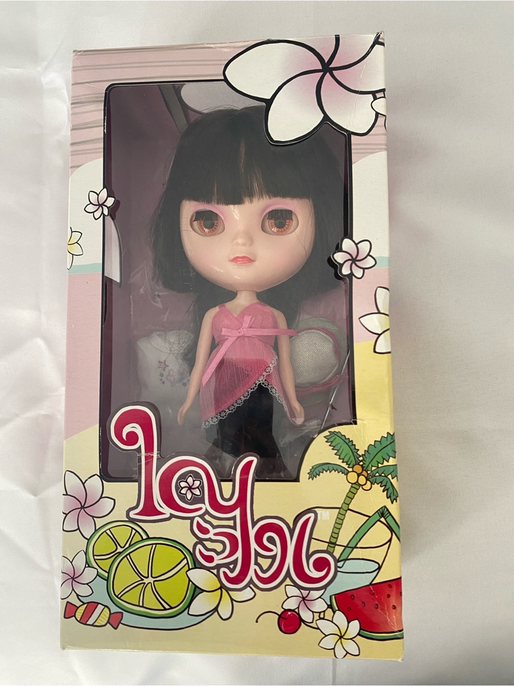 Pink & Black Doll in Decorative Box